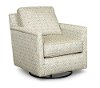 Contemporary Cream Citron Swivel Glider Chair - Felix