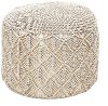 Natural Hand Woven Cotton Macrame Pouf