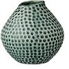 Clearance 6 Inch Round Teal Stoneware Vase