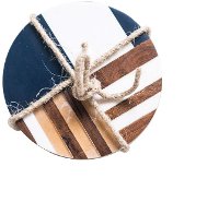 Set of 4 Round Resin and Wood Geometric Coasters
