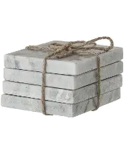 Classic Gray and White Marble Coasters - Set of 4