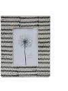 Cream and Black Patterned Stoneware Picture Frame