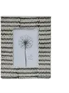 Cream and Black Patterned Stoneware Picture Frame