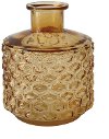 Clearance 9 Inch Brown Embossed Glass Vase
