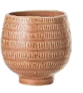 A75101642/ORANGEPOT Orange Textured Stoneware Flower Pot