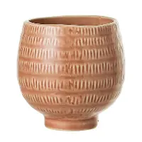 Orange Textured Stoneware Flower Pot