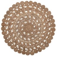 4 Foot Round Natural Hand Woven Jute Rug