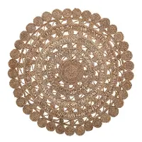 4 Foot Round Natural Hand Woven Jute Rug