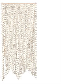 Light Brown-Cream Bamboo Link Curtain Panel