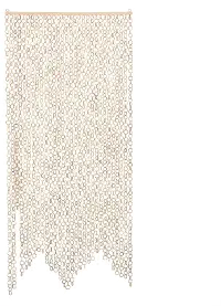 Light Brown-Cream Bamboo Link Curtain Panel