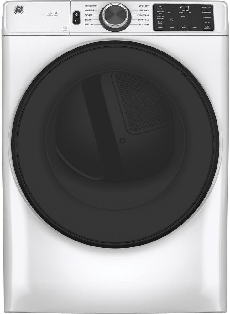 GFD55ESSNWW GE Smart Front Load Electric Dryer with Sanitize Cycle - 7.8 cu. ft. White-1