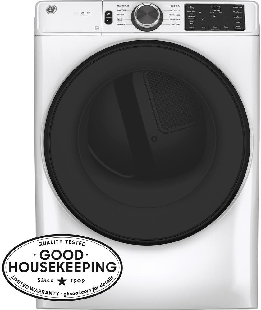 GFD55ESSNWW GE Smart Front Load Electric Dryer with Sanitize Cycle - 7.8 cu. ft. White-2