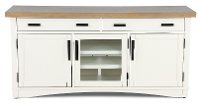 Country Cotton White 63 Inch TV Stand