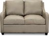Contemporary Gray Leather Loveseat - Greyling