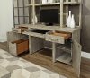 Gray Linen Oak Modern Credenza and Hutch - Platinum