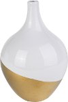 Clearance 7 Inch White and Gold Vase