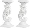 Assorted 9 Inch White Distressed Candle Holder