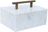 White Faux Marble Box with Handle