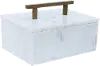 White Faux Marble Box with Handle