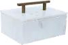 White Faux Marble Box with Handle
