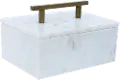 White Faux Marble Box with Handle