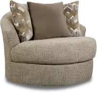 Contemporary Birch Tan Swivel Tub Chair - Rally