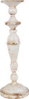 16 Inch Distressed Cream Candle Holder