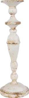 16 Inch Distressed Cream Candle Holder