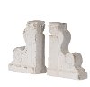 Distressed White Corbel Bookend Pair