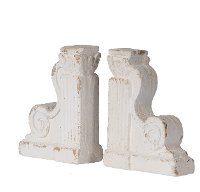 Distressed White Corbel Bookend Pair