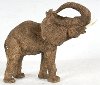 12 Inch Wood Tone Elephant Figurine Sculpture