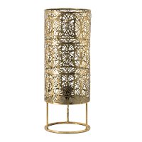 21 Inch Bronze and Gold Metal Cutwork Lamp