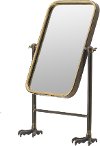 Clearance Bronze and Gold Rectangle Tabletop Mirror on Stand