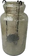 15 Inch Smoked Brown Glass Candle Holder