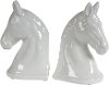 White Ceramic Horse Bookend Pair