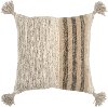 Tan and Light Brown Wool and Cotton Throw Pillow