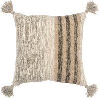 Tan and Light Brown Wool and Cotton Throw Pillow