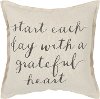 A Grateful Heart Natural Beige Cotton Throw Pillow