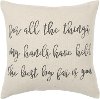 Best Is You Natural Beige Cotton Throw Pillow