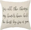 Best Is You Natural Beige Cotton Throw Pillow