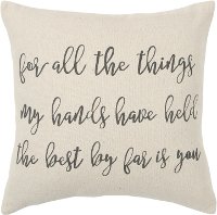 Best Is You Natural Beige Cotton Throw Pillow