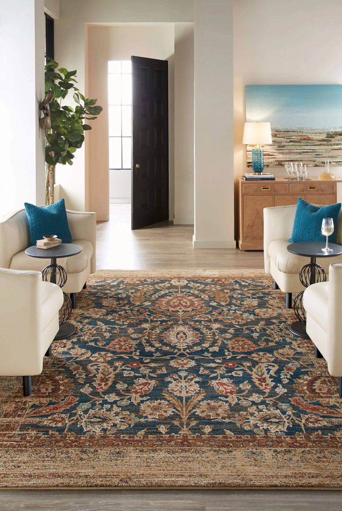 90666-10034 8 x 11 Large Charax Gold Area Rug - Spice Market-2