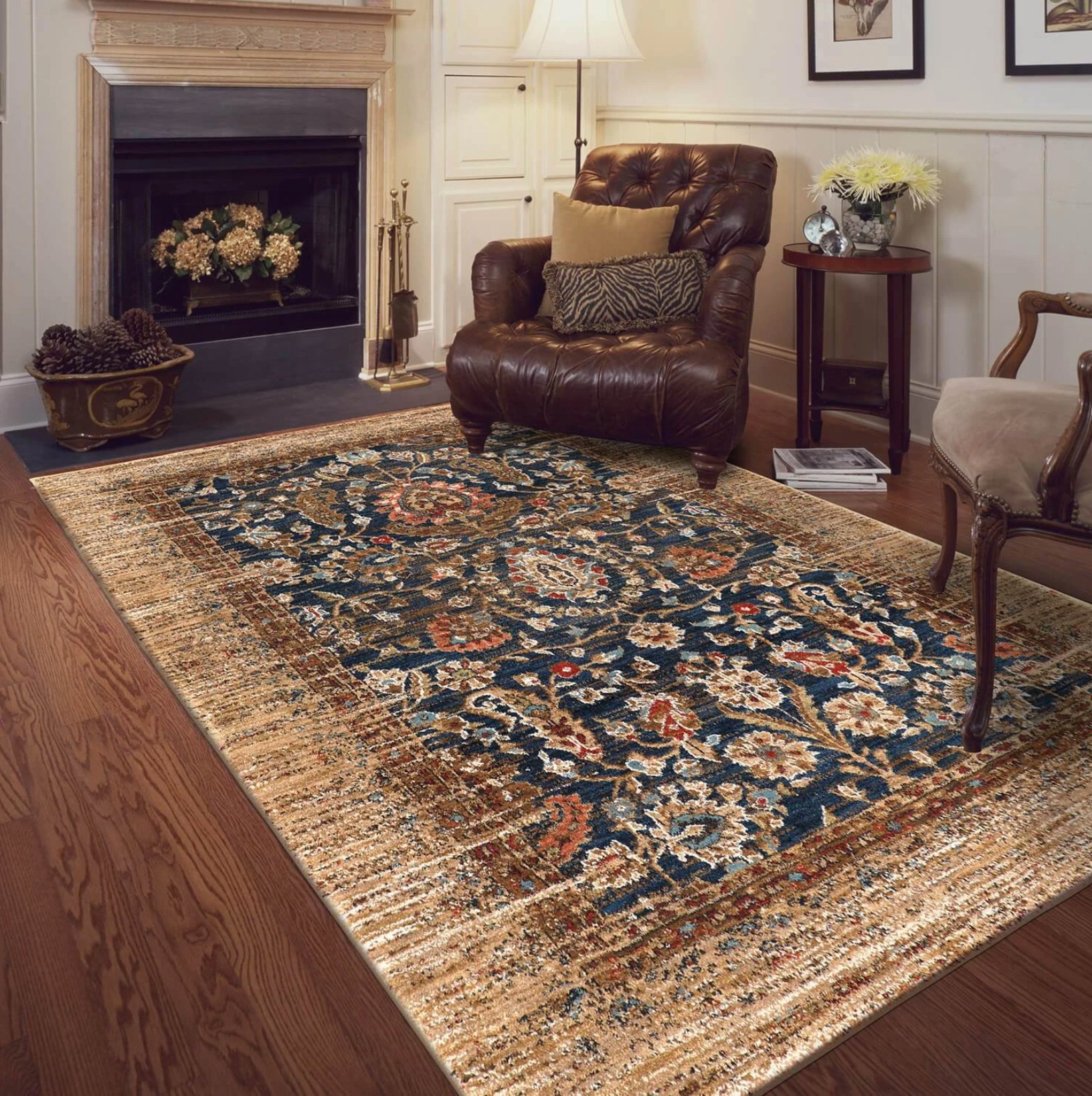 90666-10034 8 x 11 Large Charax Gold Area Rug - Spice Market-3