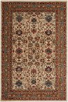 8 x 11 Large Keralam Cream and Red Area Rug - Spice Market