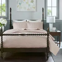 Blush Pink Queen Serene 3 Piece Bedding Collection