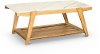 Honey Brown Top Coffee Table with White Marble Top - Celeste