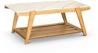 Honey Brown Top Coffee Table with White Marble Top - Celeste