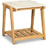Honey End Table with White Marble Top - Celeste