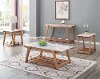 Clearance Honey Brown Sofa Table with White Marble Top - Celeste
