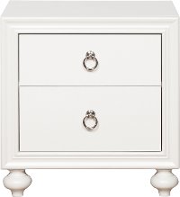 Traditional White Nightstand - Bella